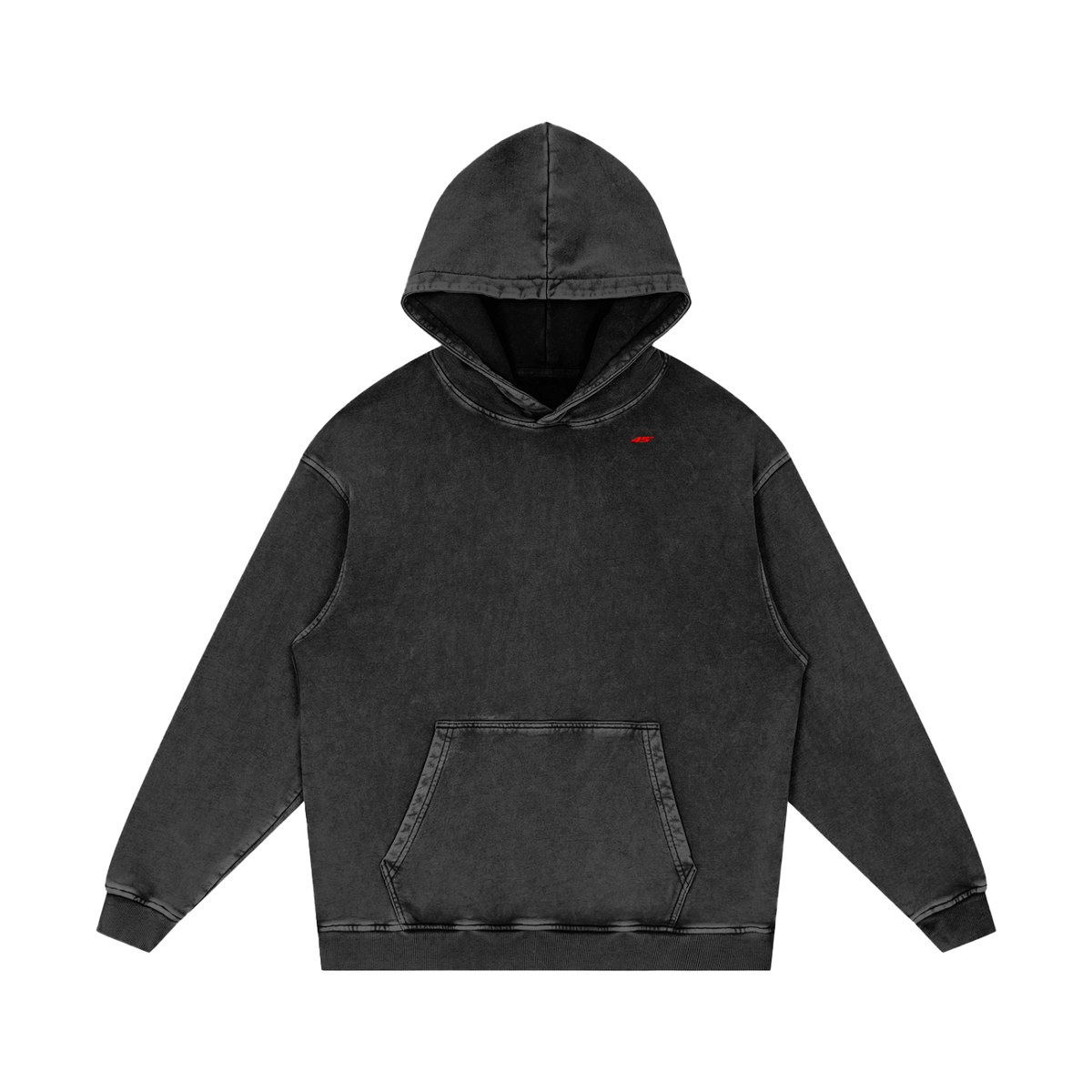 45° Snow Washed Loose Cotton Hoodie