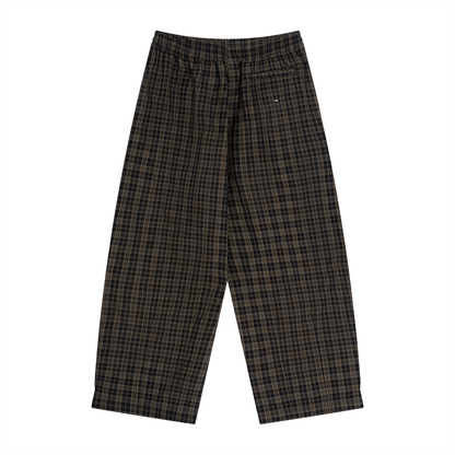 45° Plaid Wide-Leg Pants