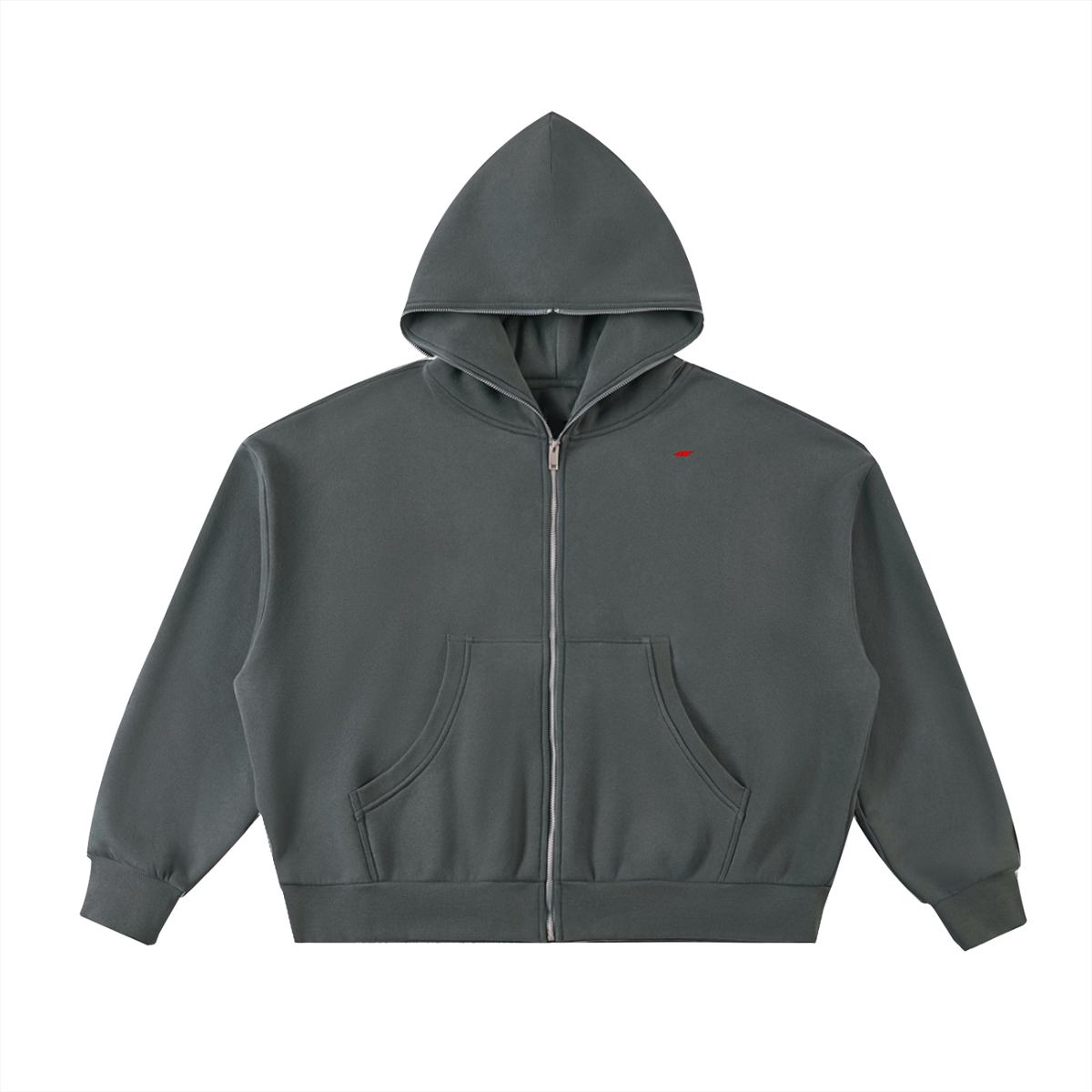 45° Fleeced Boxy Full-Zip Hoodie