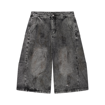 45° Vintage Wash Wide-Leg Denim Jeans