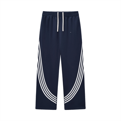 45° Curved Stripe Straight-Leg Sweatpants
