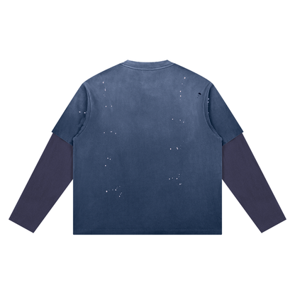 45° Vintage Wash Distressed Layer Tee