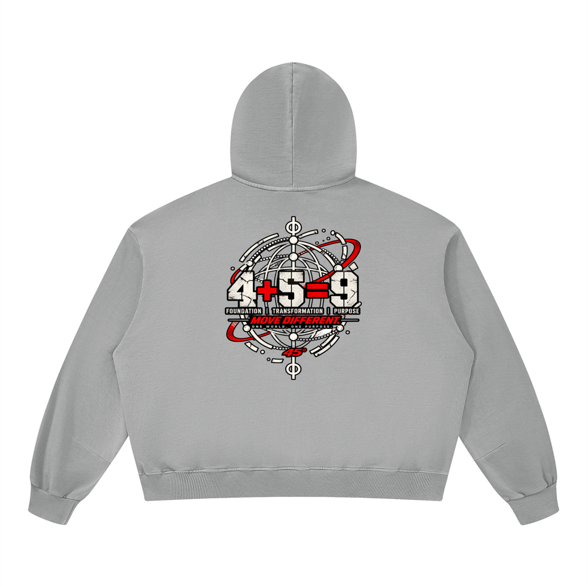 45° Unisex Boxy Vintage Washed Hoodie