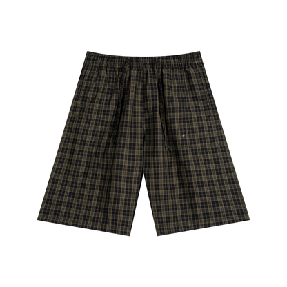 45° Plaid Wide-Leg Shorts