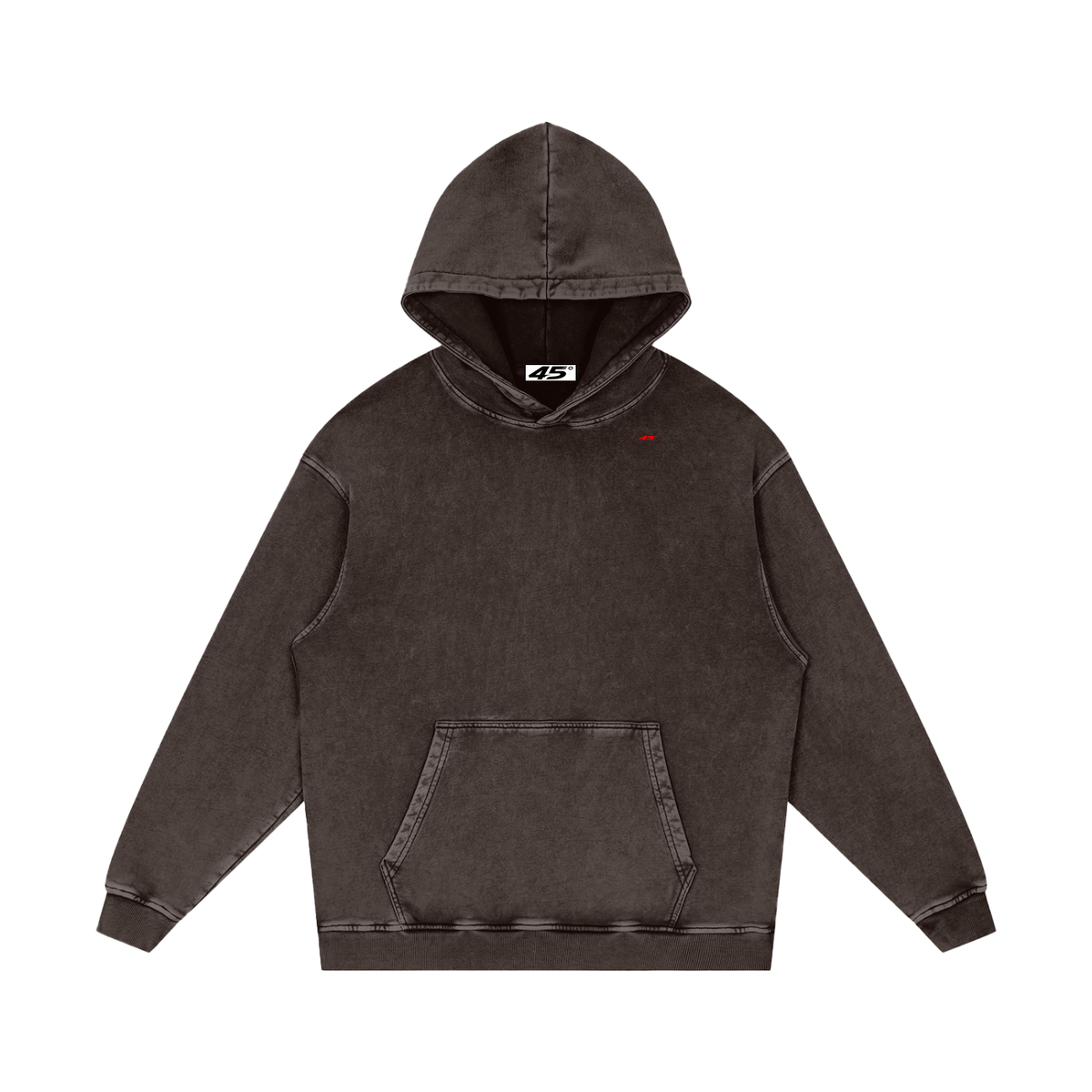 45° Snow-Washed Heavyweight Cotton Hoodie