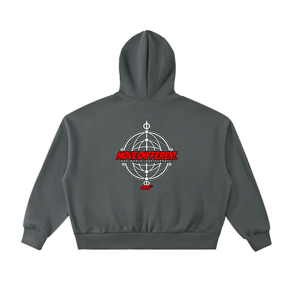 45° Fleeced Boxy Full-Zip Hoodie