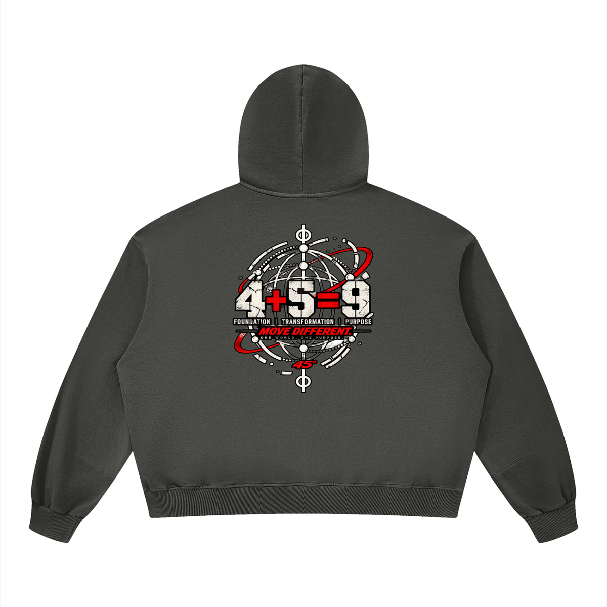 45° Unisex Boxy Vintage Washed Hoodie