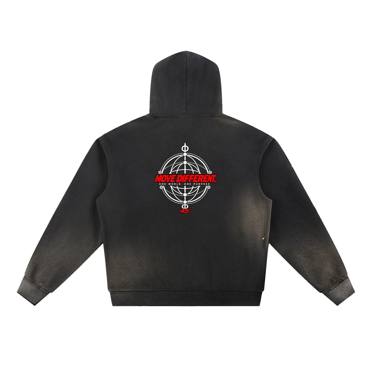 45° Sun Fade Frayed Fleece Hoodie