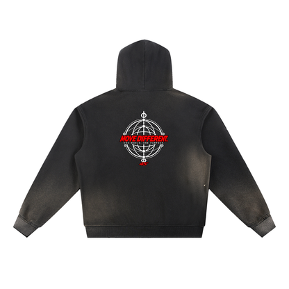 45° Sun Fade Frayed Fleece Hoodie