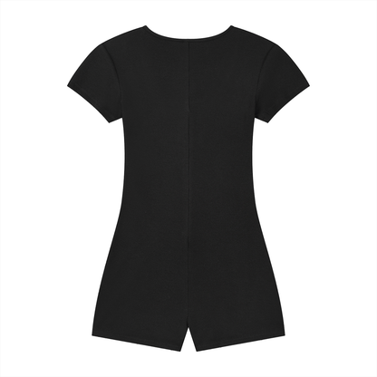 45° Women's Dual-Function Cape Tie-Waist Romper
