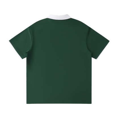 45° Contrast Collar Raglan Polo Shirt