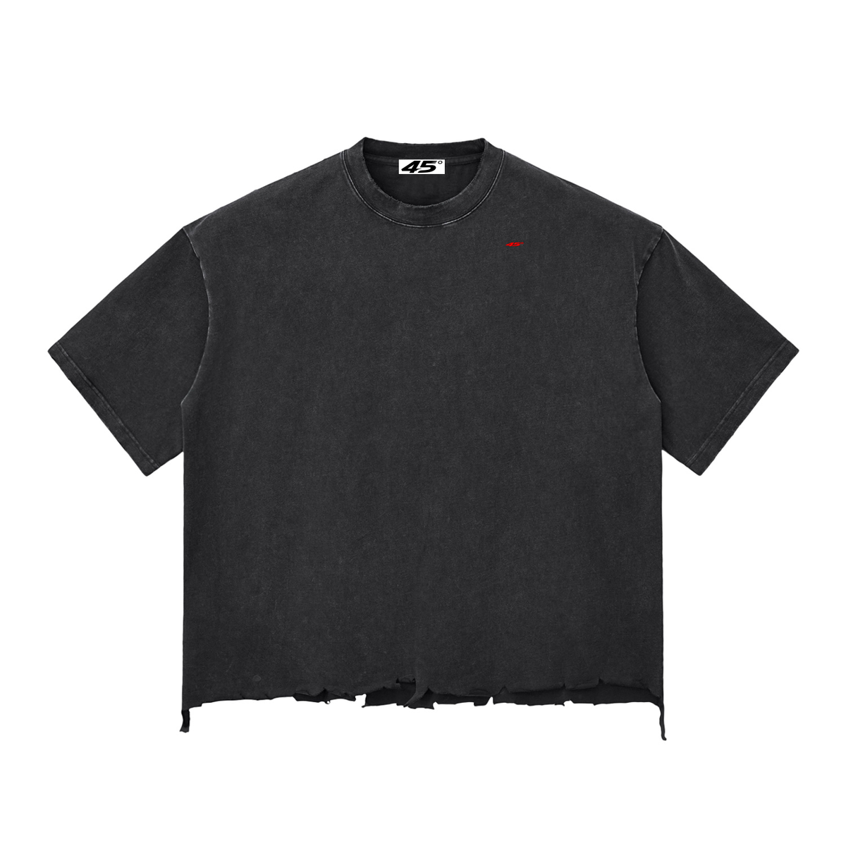 45° Snow Wash Raw-Hem Boxy T-shirt