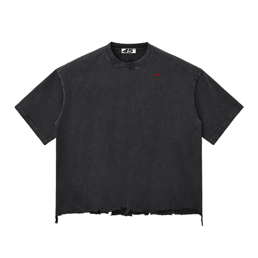 45° Snow Wash Raw-Hem Boxy T-shirt