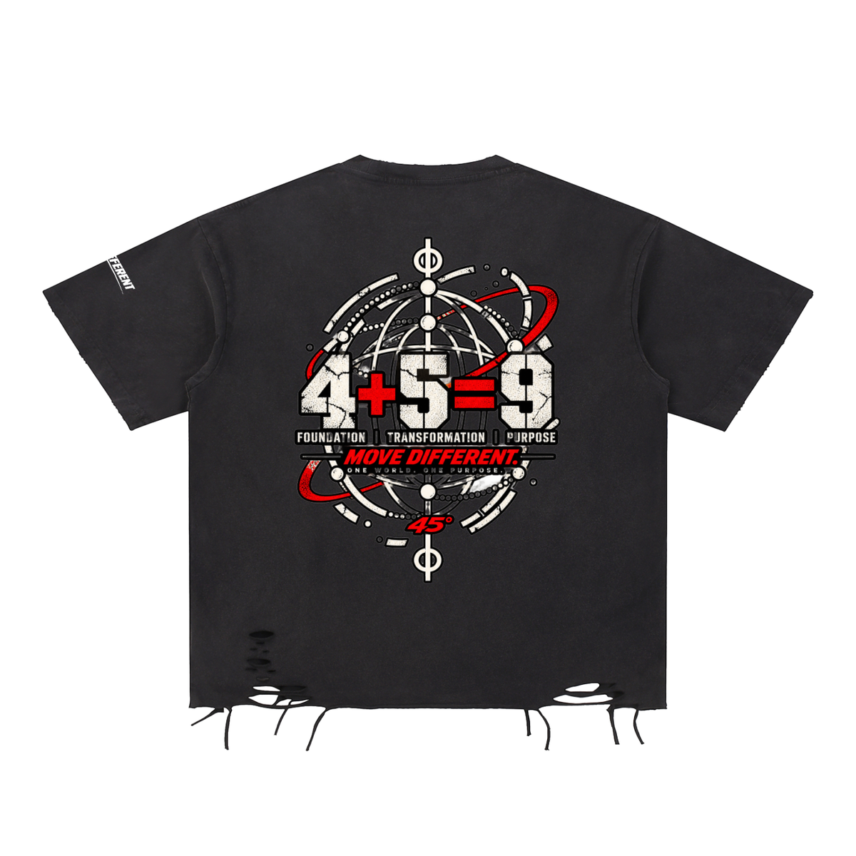 45° Snow-Wash Raw-Hem Tee