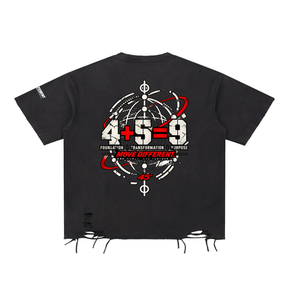 45° Snow-Wash Raw-Hem Tee