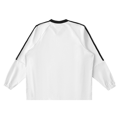 45° Color-Block V-Neck Long-Sleeve T-Shirt