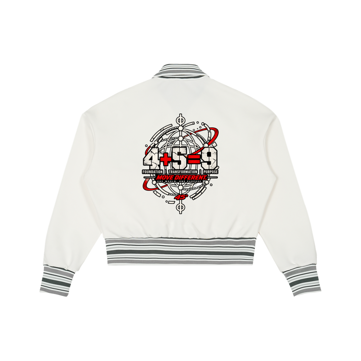 45° Striped Rib Full-Zip Jacket