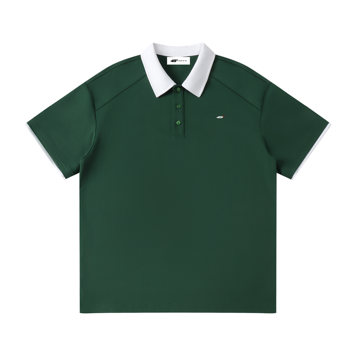45° Contrast Collar Raglan Polo Shirt