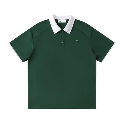 45° Contrast Collar Raglan Polo Shirt