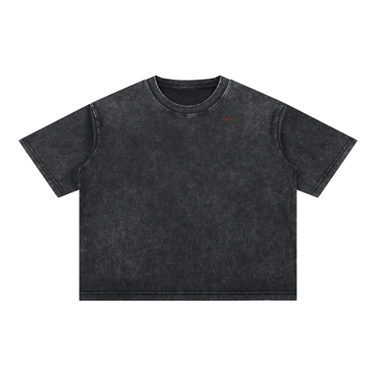 45° Washed Heavyweight Tee — Shadow Black