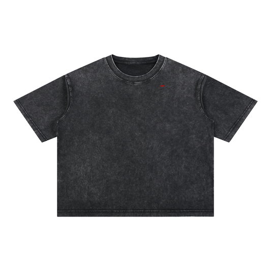 45° Washed Heavyweight Tee — Shadow Black