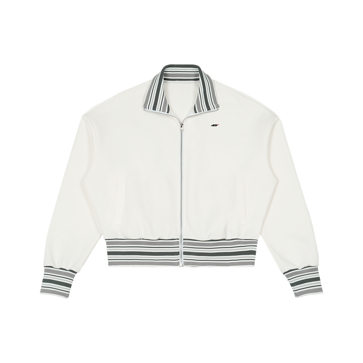 45° Striped Rib Full-Zip Jacket