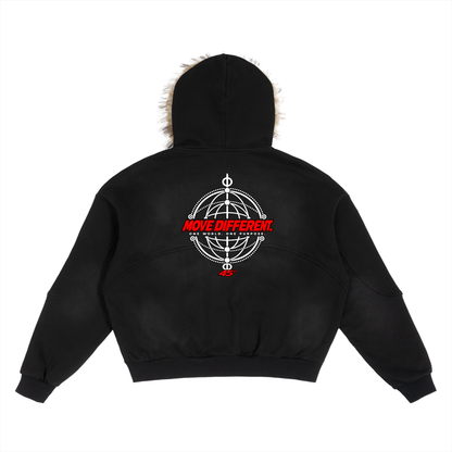 45° Sun-Fade Detachable Fur Hoodie