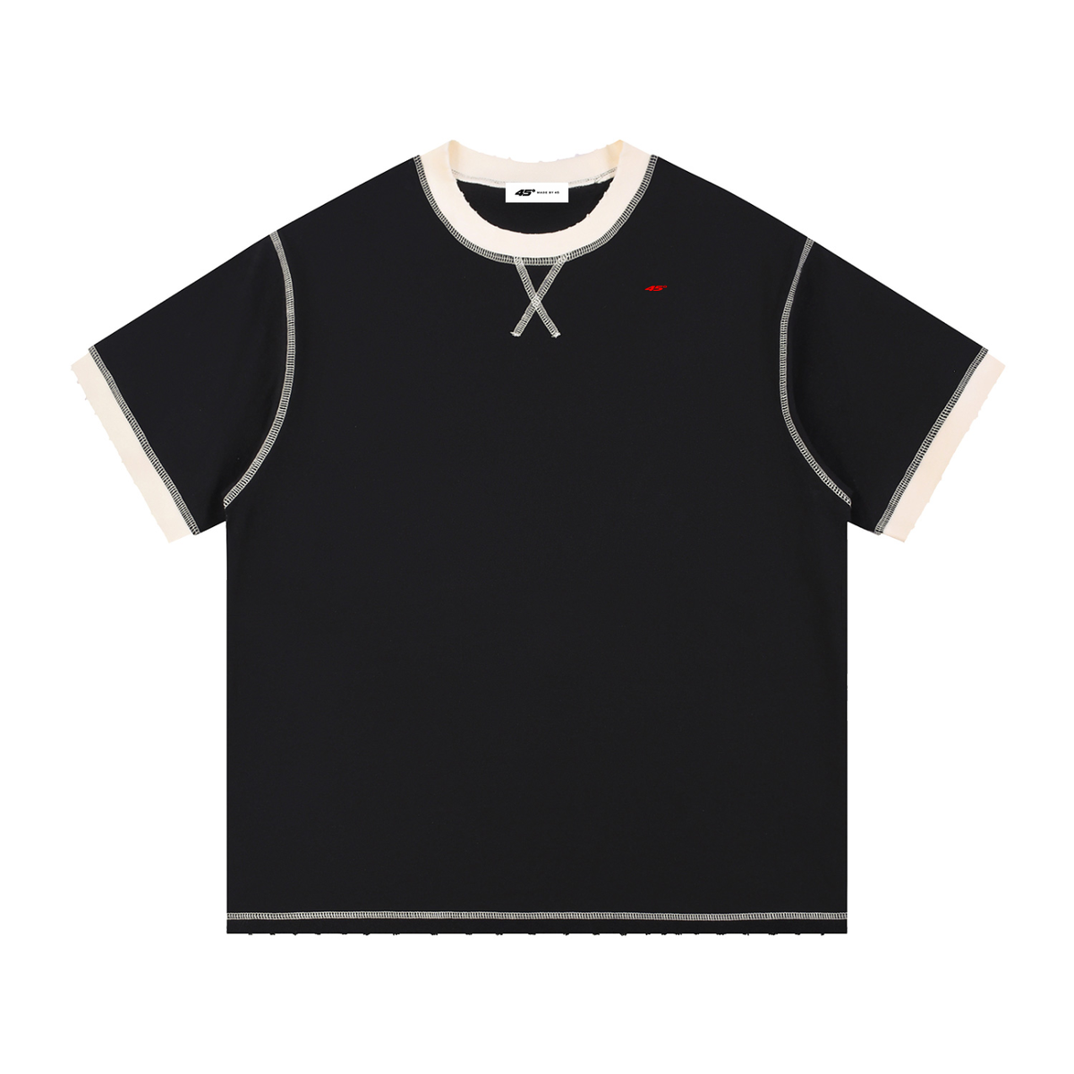 45° Unisex Contrast-Stitched Ringer T-Shirt