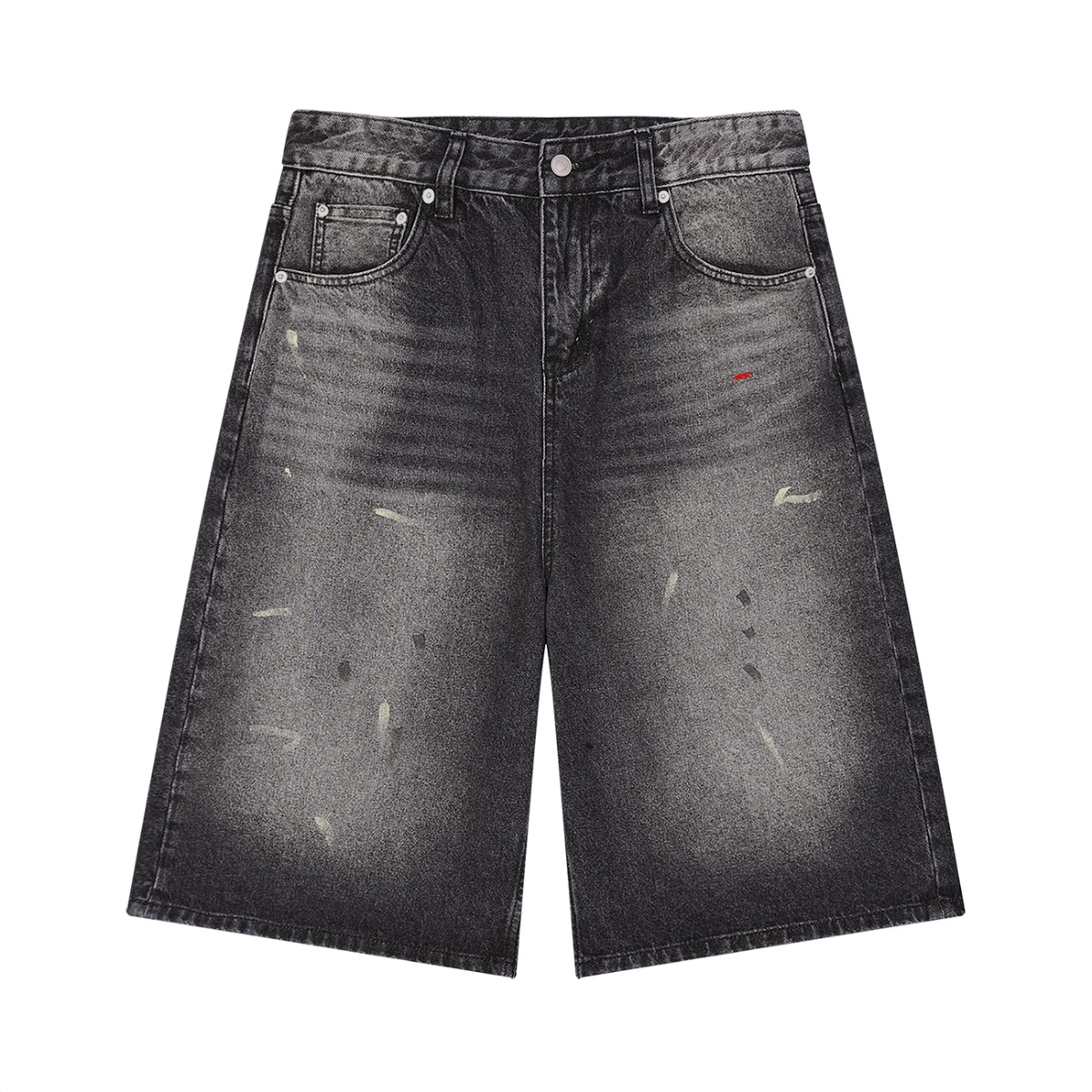 45° Vintage Wash Wide-Leg Denim Shorts