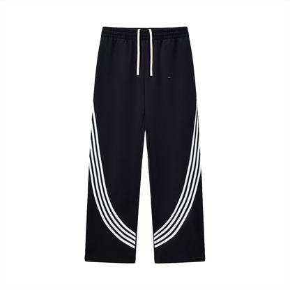 45° Curved Stripe Straight-Leg Sweatpants