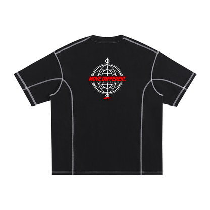 45° Contrast-Stitch Cotton Tee