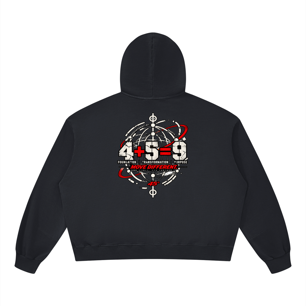 45° Unisex Boxy Vintage Washed Hoodie