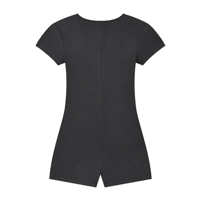 45° Women's Dual-Function Cape Tie-Waist Romper