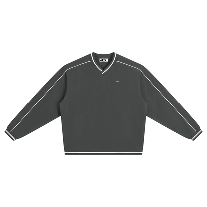 45° Colour-Block V-Neck Sweatshirt