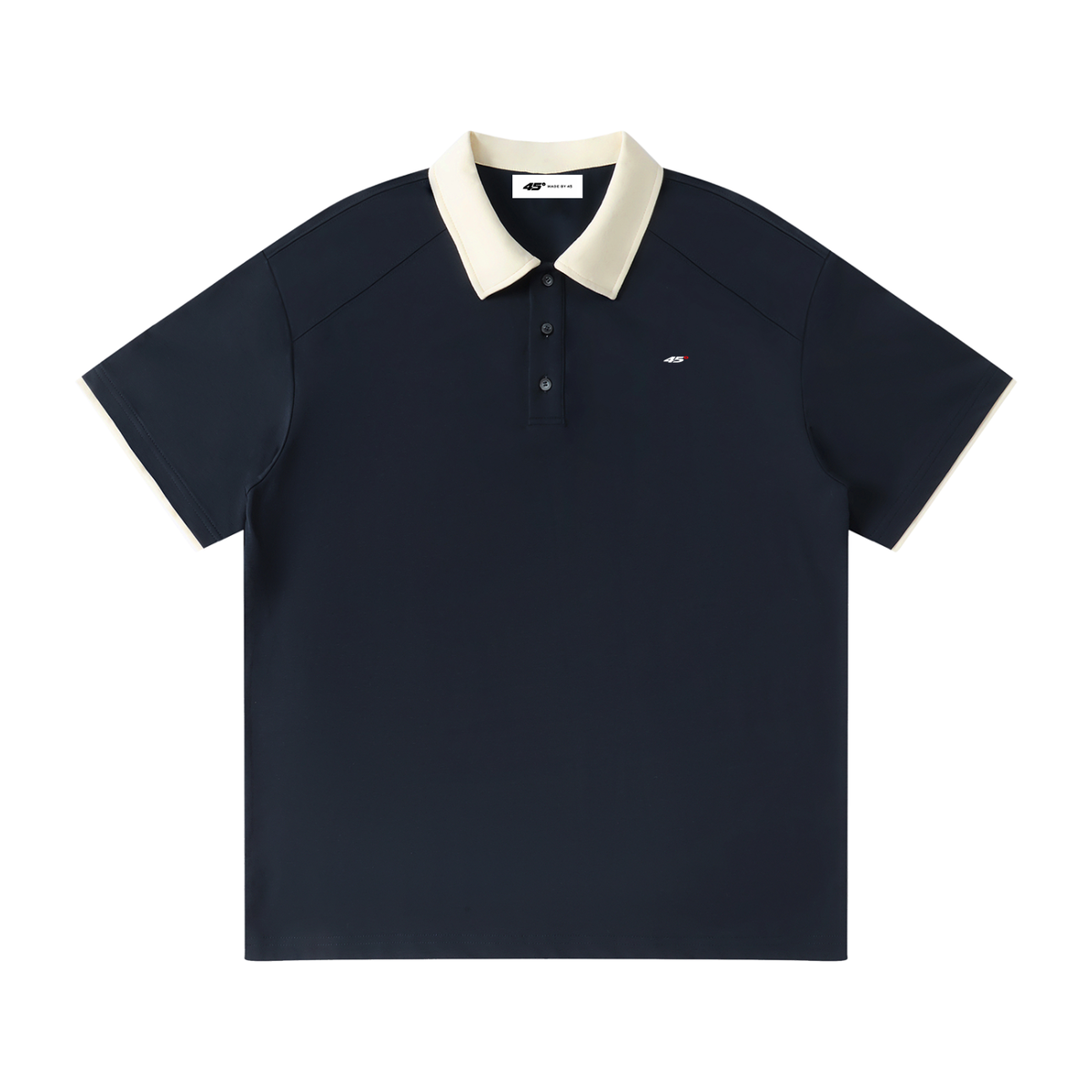 45° Contrast Collar Raglan Polo Shirt