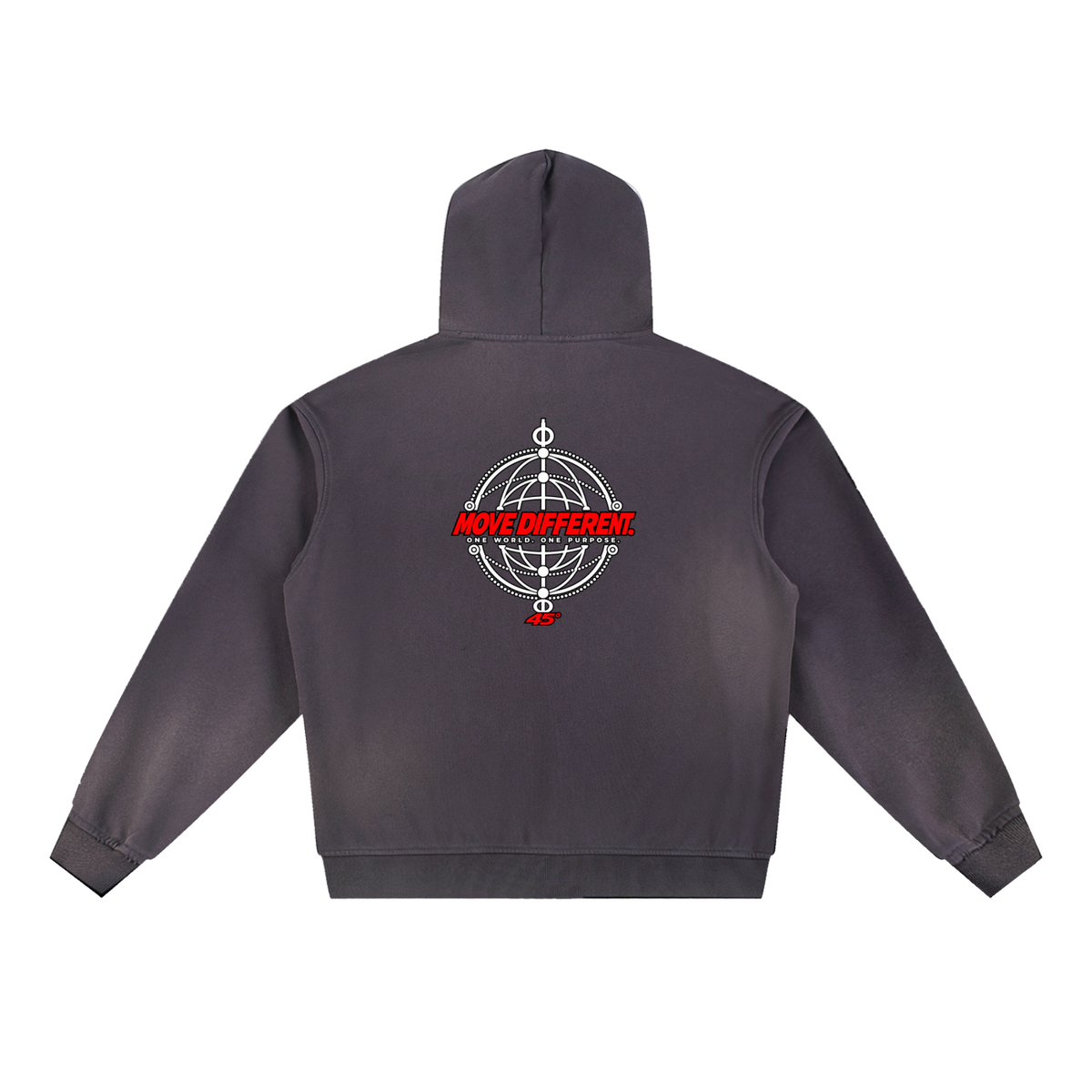 45° Sun Fade Frayed Fleece Hoodie