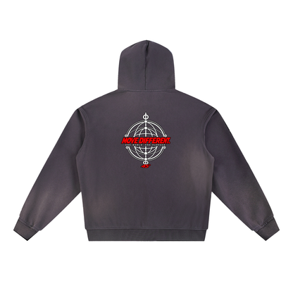 45° Sun Fade Frayed Fleece Hoodie
