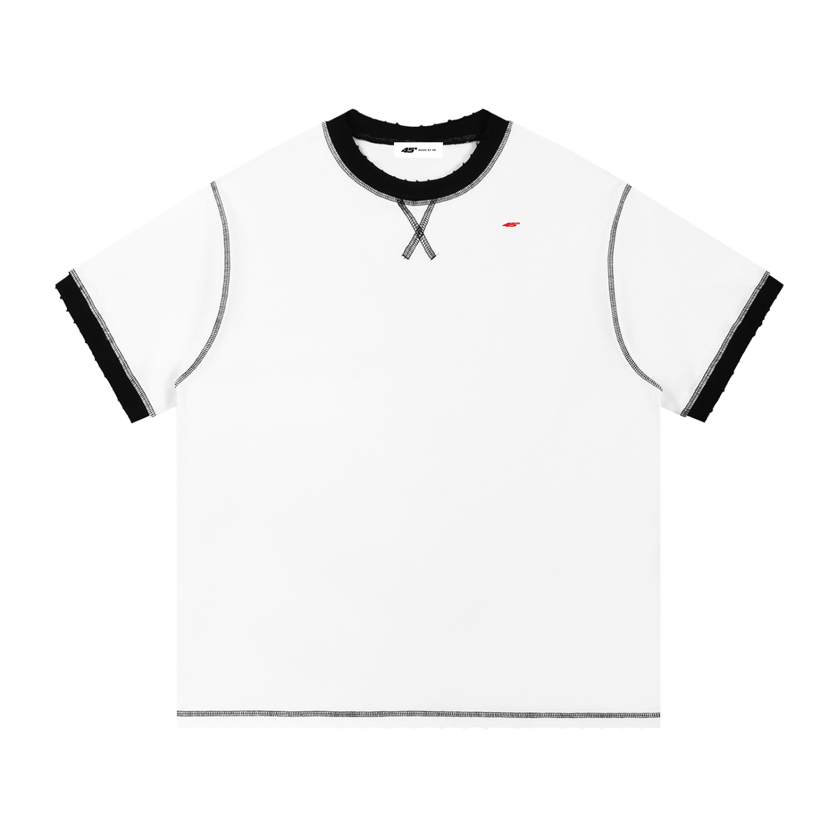 45° Unisex Contrast-Stitched Ringer T-Shirt