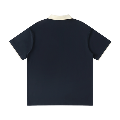 45° Contrast Collar Raglan Polo Shirt