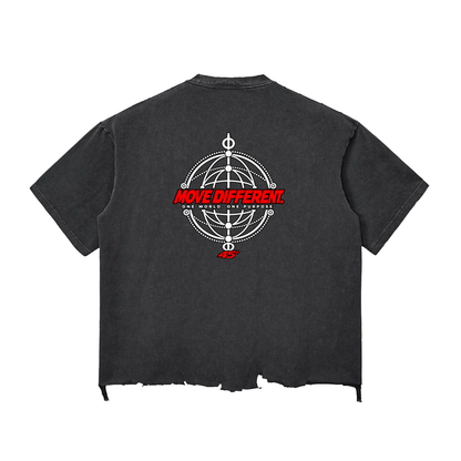 45° Snow Wash Raw-Hem Boxy T-shirt