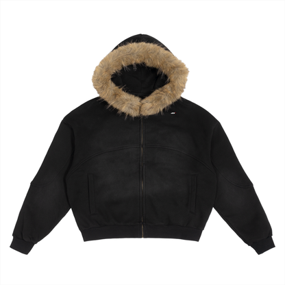 45° Sun-Fade Detachable Fur Hoodie