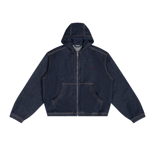 45° Vintage Wash Hooded Denim Jacket