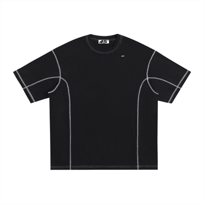 45° Contrast-Stitch Cotton Tee