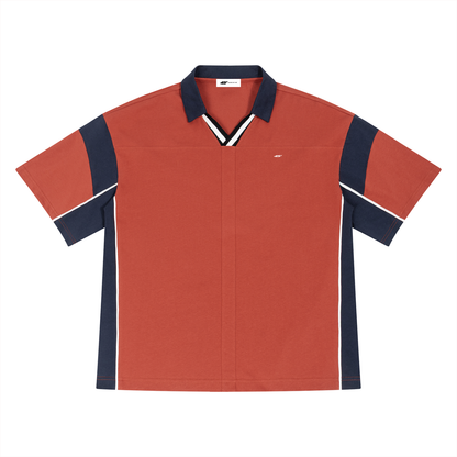 Unisex Boxy Color Block Polo Shirt
