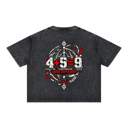 45° Washed Heavyweight Tee — Shadow Black