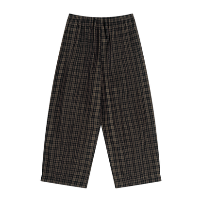 45° Plaid Wide-Leg Pants