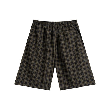 45° Plaid Wide-Leg Shorts