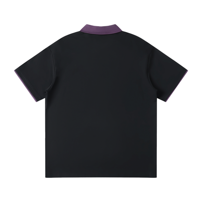 45° Contrast Collar Raglan Polo Shirt