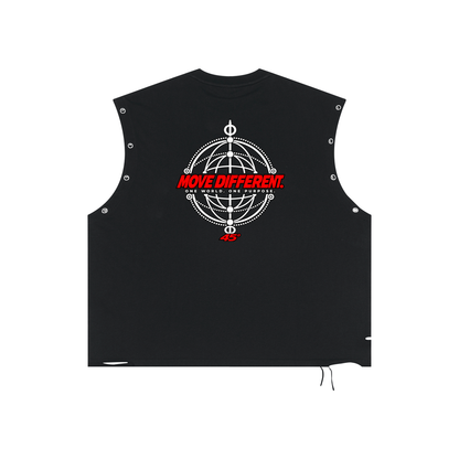 45° Distressed Grommet Tank Top